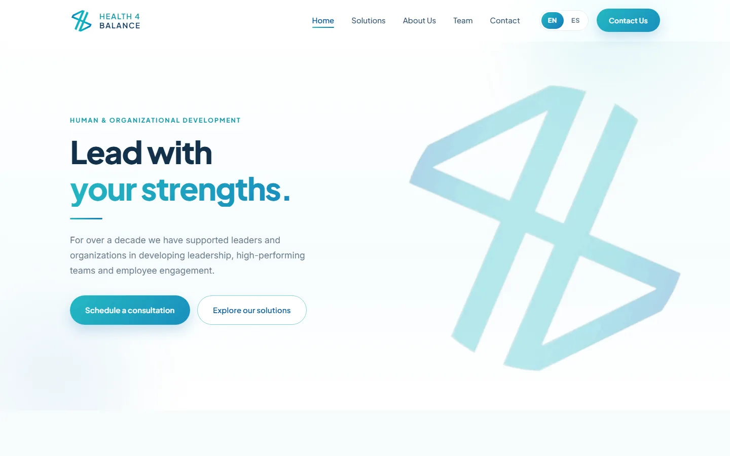Portada del sitio web de Health 4 Balance