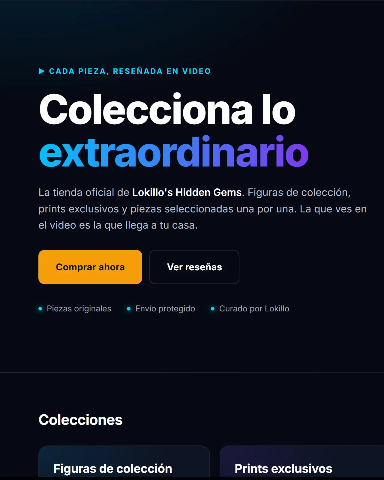 Portada de la tienda en línea Universo Figuras — Lokillo's Hidden Gems
